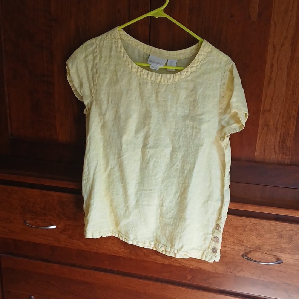Cynthia Rowley 100% Linen Top Size S